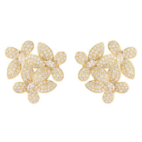 Flowers Large Stud Earrings Gold-0