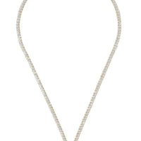 Garbo Oval Gemstone Tennis Necklace Sapphire Gold-2