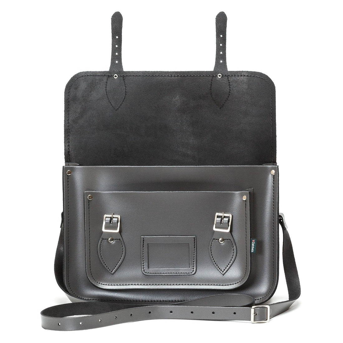 Handmade Leather Satchel - Graphite-4