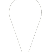 Silver chain pendant necklace with blue square sapphire-style centerpiece