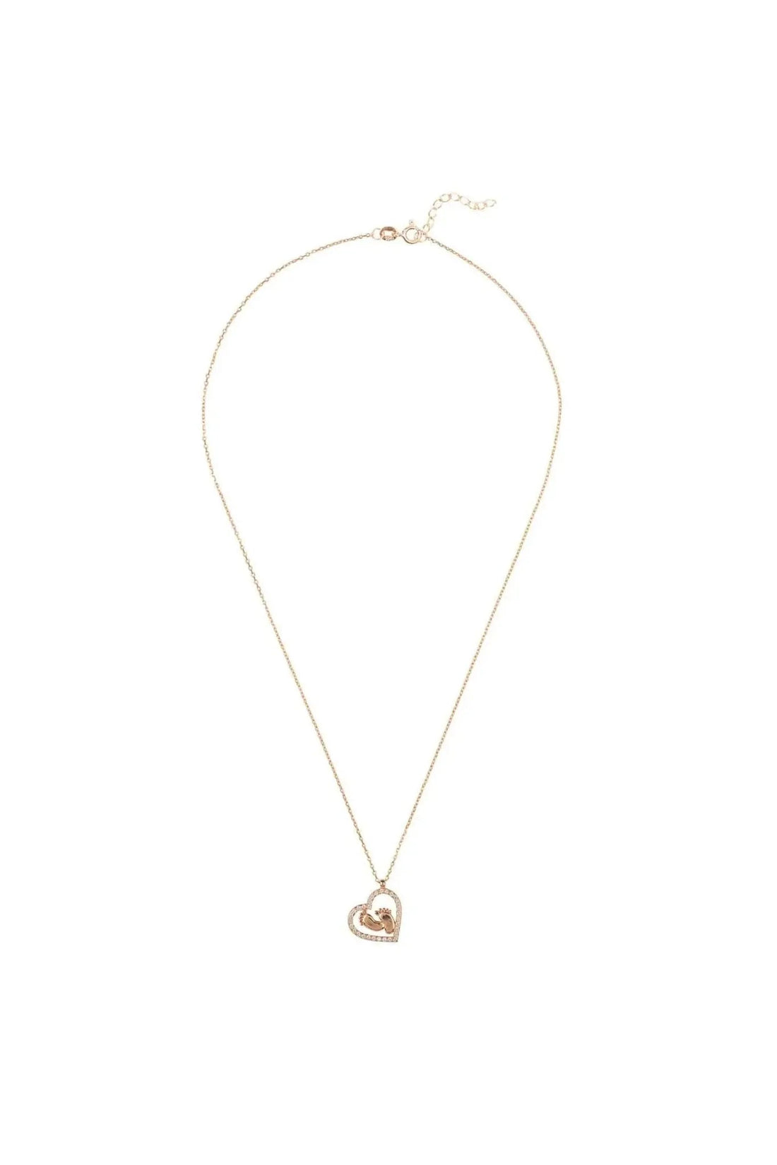 Rose-gold heart mum pendant necklace with adjustable chain and small heart charm