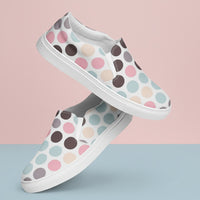 Polka Dot Womens Canvas Shoes | Classic Spotted Slip-Ons