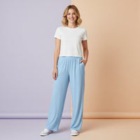Light Blue Wide Leg Pants | High Waisted Flowy Streetwear Baggy Joggers