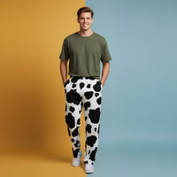 Wide Leg Cow Print Pants | Western Animal Print High Waisted Streetwear Joggers