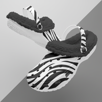 Women's Zebra Print Fluffy Clogs With Fleece Lining Ladies Shoes