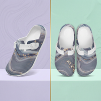 Women's Purple Glitter Marble Nursing Clogs Anti-Slip Work Shoes