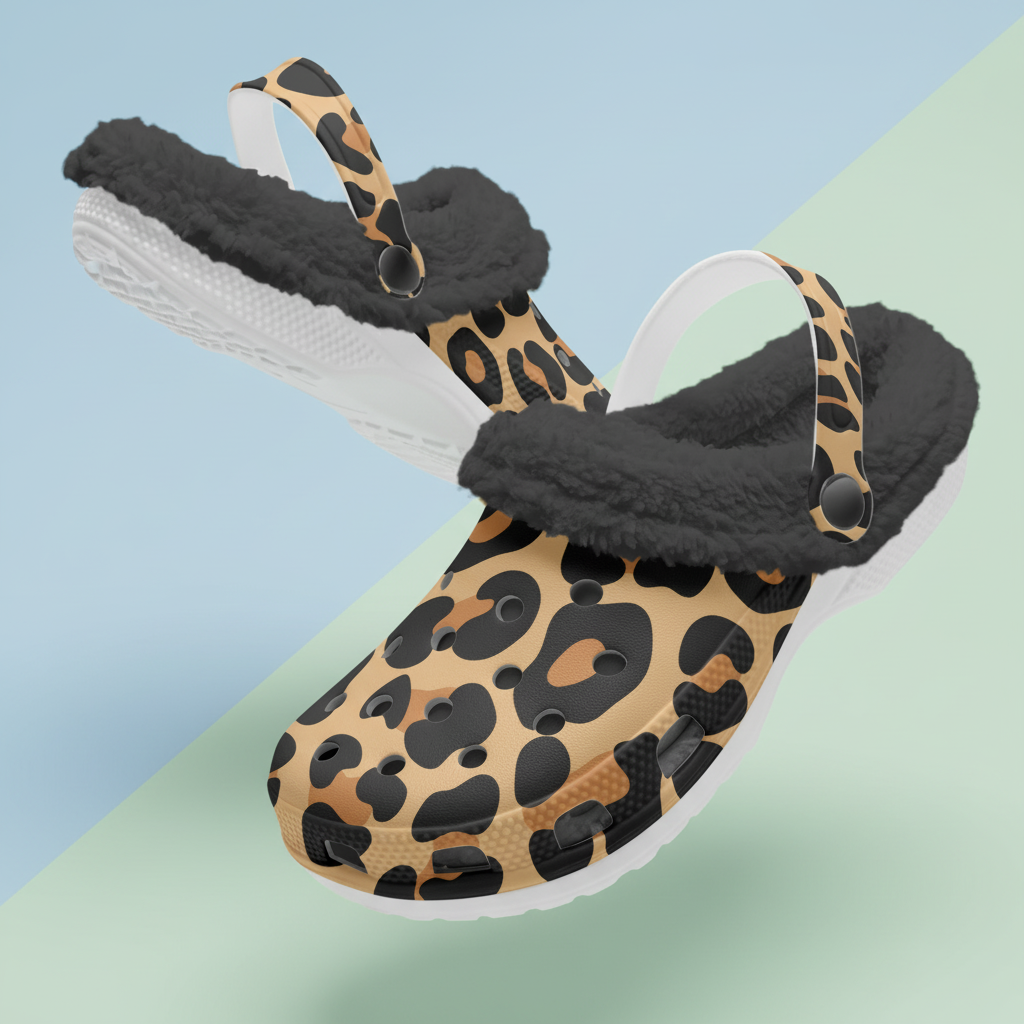 Leopard Print Clogs Unisex Funky Work Shoes