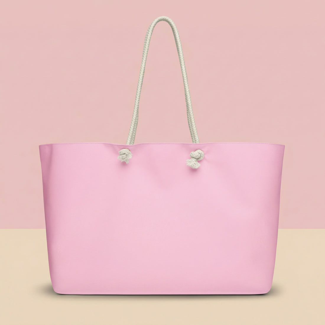 Light Pink Canvas Tote Bags | Soft Pastel Oversized Weekender