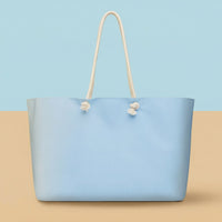 Light Blue Canvas Tote Bags | Coastal Oversized Weekender