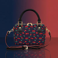 Cherry Handbag | Chic Crossbody Bag in Navy with Red Cherries