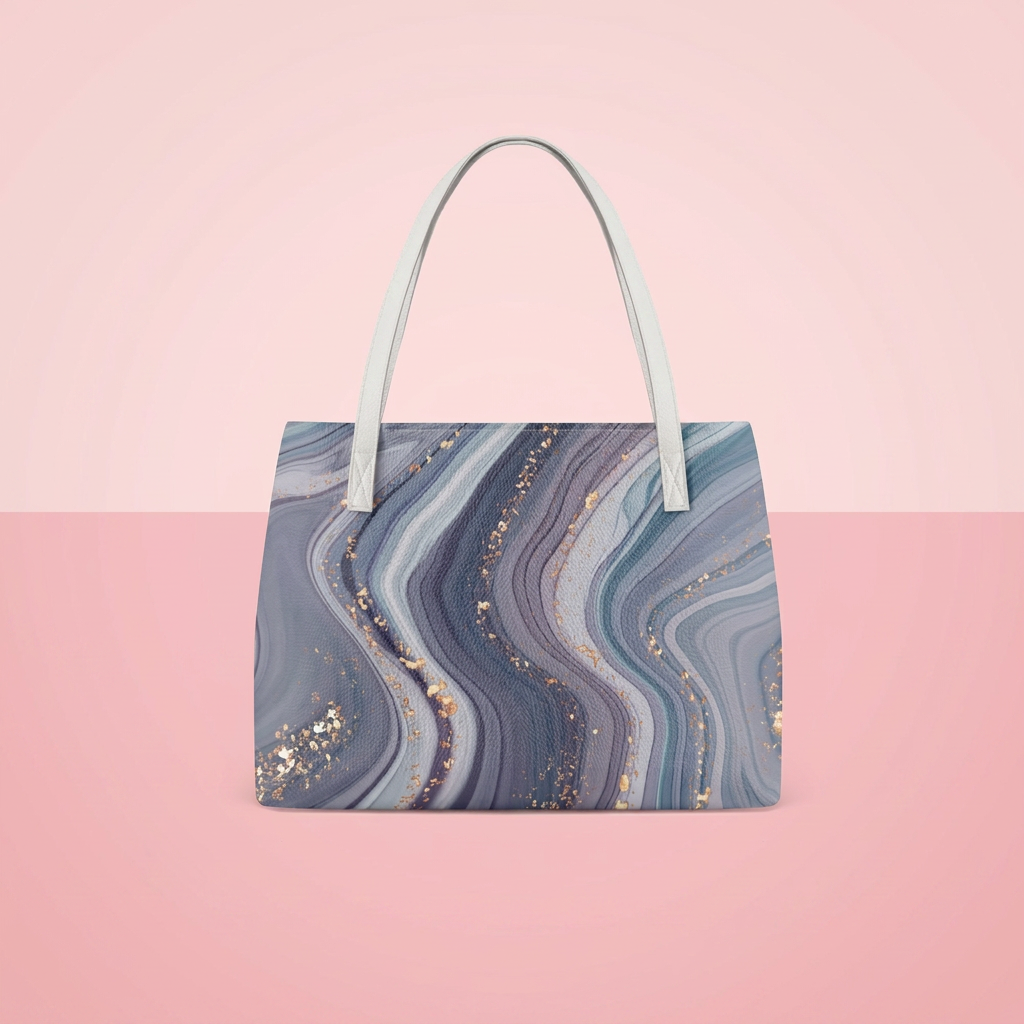 Tote Bags For Women Purple Glitter Marble Print