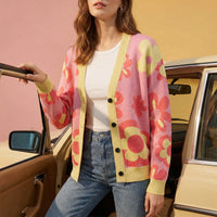 Unisex Floral Cardigan Sweater 2XS-3XL
