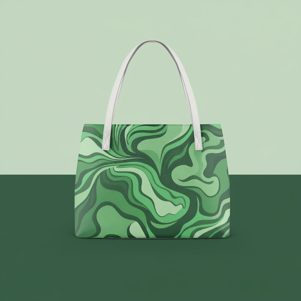 Large Green Handbag | High-Capacity PU Leather Shoulder Bag