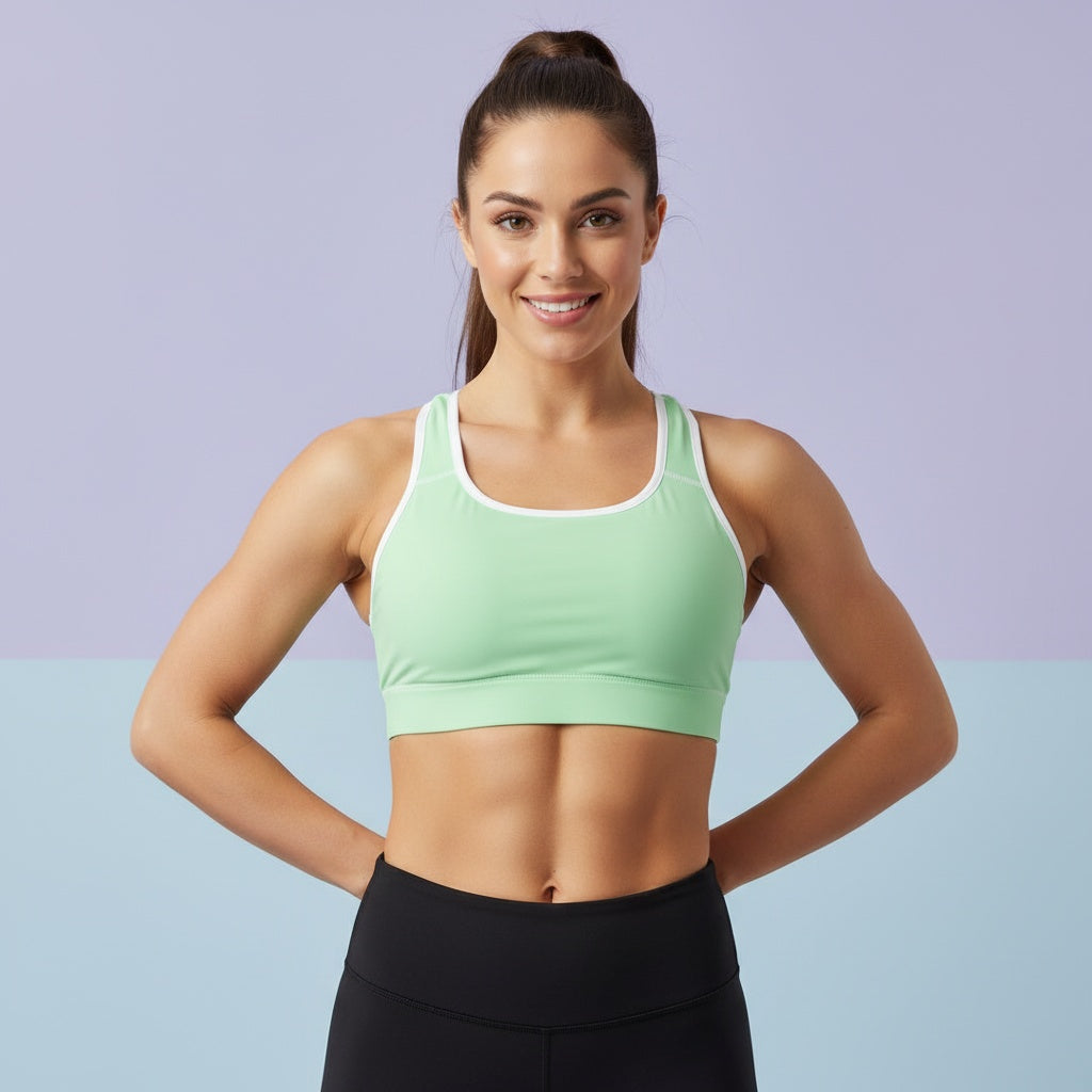Mint Green Sports Bra | Fresh Pastel Padded Medium Support Yoga Bra