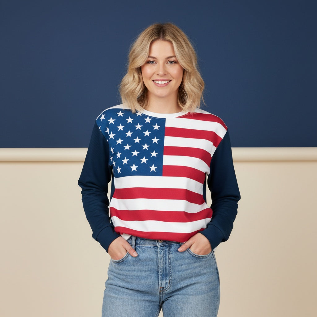 USA Flag Sweater | Unisex Graphic Pullover Sweatshirt