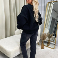 Sequin Detailed Oversized Knitted Jumper