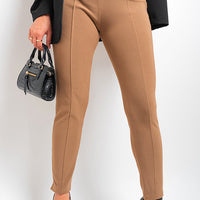 Elastic Waist Button Detail Leggings
