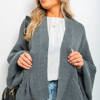 Knitted Balloon Sleeve Cardigan