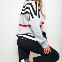 Oversized Striped Long Sleeve Knitted Jumper