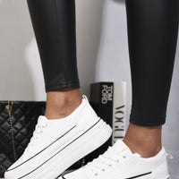 Platform Wedge Lace Up Trainers