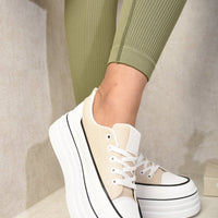 Platform Wedge Lace Up Trainers