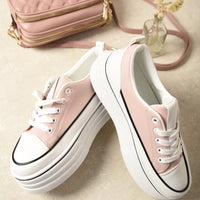 Platform Wedge Lace Up Trainers