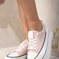 Platform Wedge Lace Up Trainers