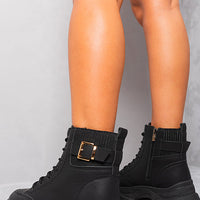 Chunky Lace Up Platform Ankle Boots
