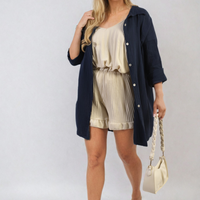 Button Down Long Sleeve Oversized Shirt