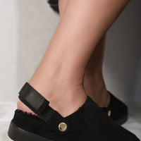 Faux Fur Slingback Closed Toe Sandals