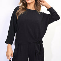 Shimmer Top in Silver with Side Tie