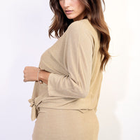 Shimmer Top in Silver with Side Tie