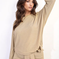 Shimmer Top in Silver with Side Tie
