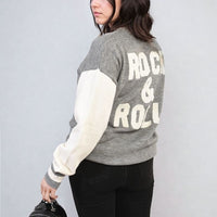Round Neck Rock & Roll Print Knitted Jumper