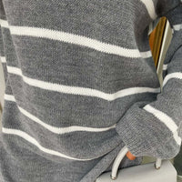 Loose Striped Knitted Top and Trouser Co-ord Set