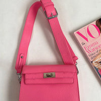 Crossbody Bag in Fuchsia with Adjustable Strap
