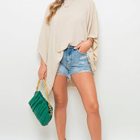 Oversized Batwing Sleeve Casual Tops
