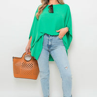 Oversized Batwing Sleeve Casual Tops