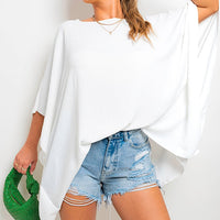 Oversized Batwing Sleeve Casual Tops