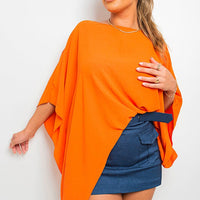 Oversized Batwing Sleeve Casual Tops