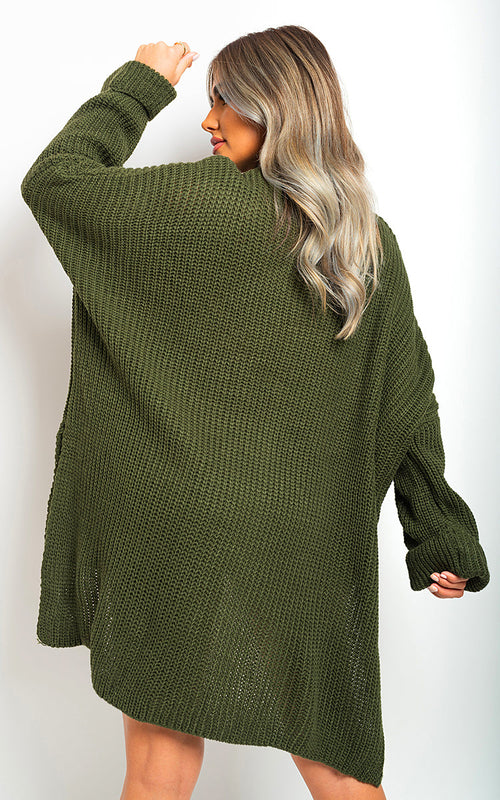 Oversized Jumper in Orange with High Neck and Side Splits