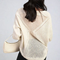 Knitted Jumper in Avocado Green with Patterned Back