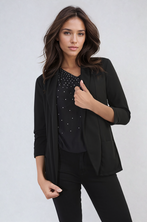 Open Front Cardigan with Front Pockets