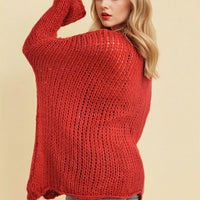 Chunky Knit Cardigan in White with Open Front and Long Sleeves