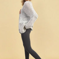 Chunky Knit Cardigan in White with Open Front and Long Sleeves