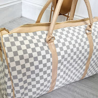Checked Print Overnight Bag