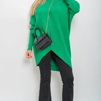 Turtle Neck Longline Knitted Jumper