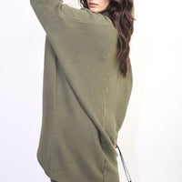 Turtle Neck Longline Knitted Jumper