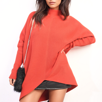 Turtle Neck Longline Knitted Jumper