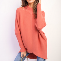 Turtle Neck Longline Knitted Jumper